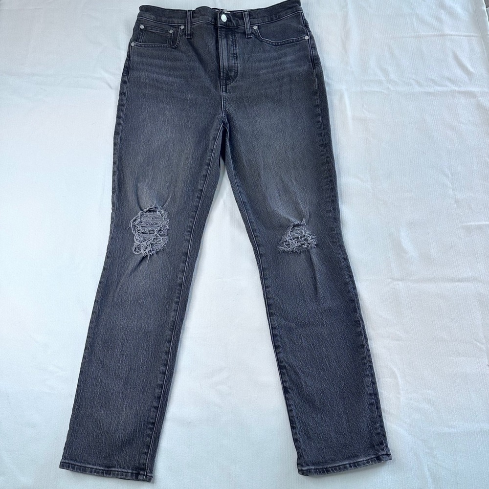 Madewell The Perfect Vintage Jean Distressed Faded Black NG771 29T Tall‎